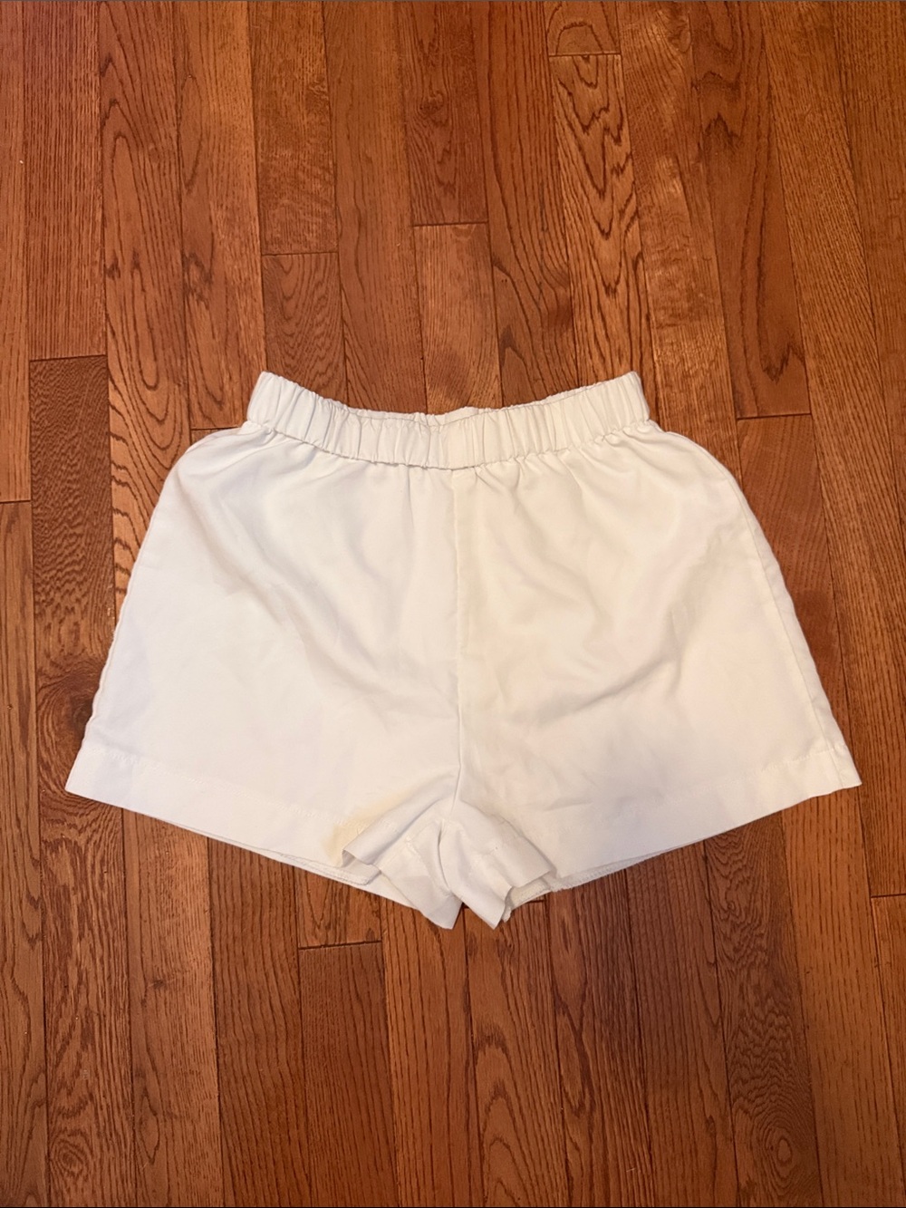 Women's White Elastic-Waist Casual Shorts